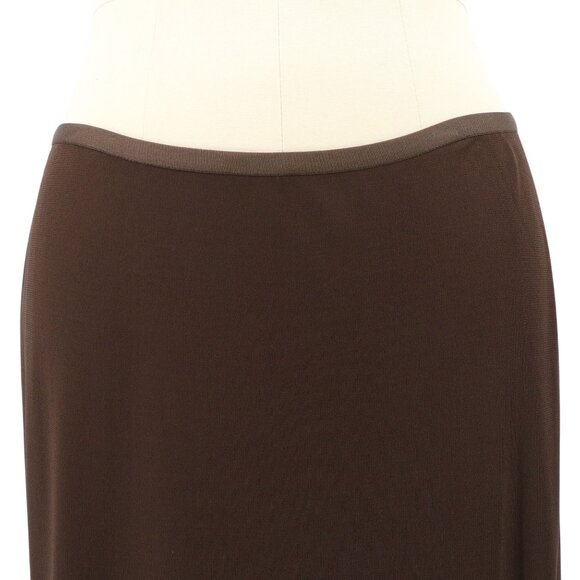 NWT Lida Baday Knee Length Skirt w/ Insets Havana Brown M $390 - Picture 2 of 6